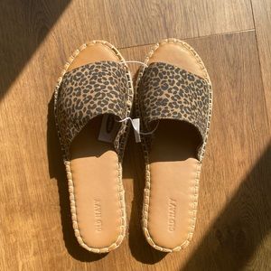Faux Suede Espadrille slide sandals